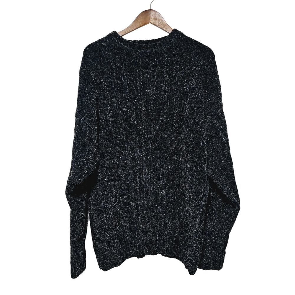 Vintage Hill & Archer Sweater Mens Sz XL Casual Black Pullover Minimalist Chunky - Picture 2 of 6